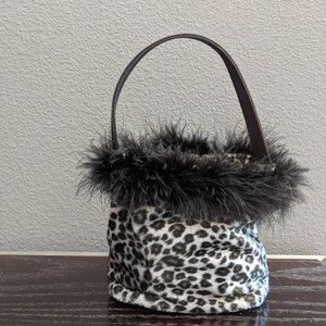 Plush, Feathery Leopard Handbag